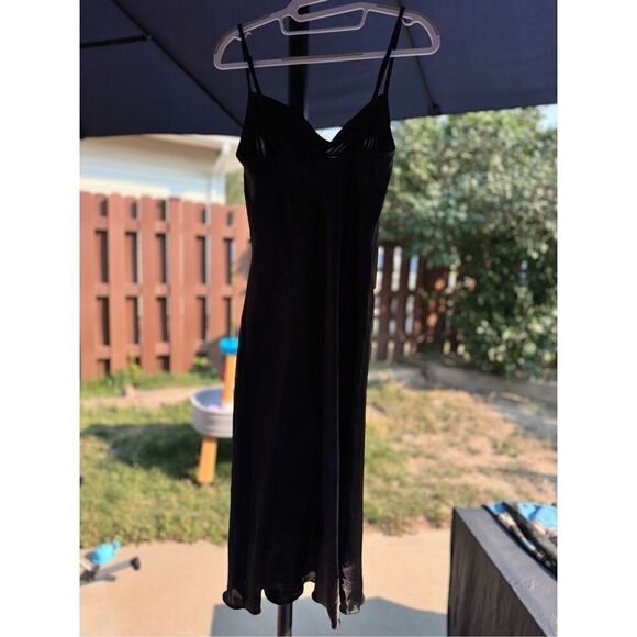 bebe long black slinky gown sz xs USA - Picture 12 of 13